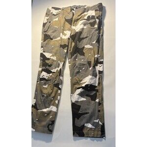 Avirex Camo Military Pants Size 38 White Black Tan Gray Draw String  EUC Rare
